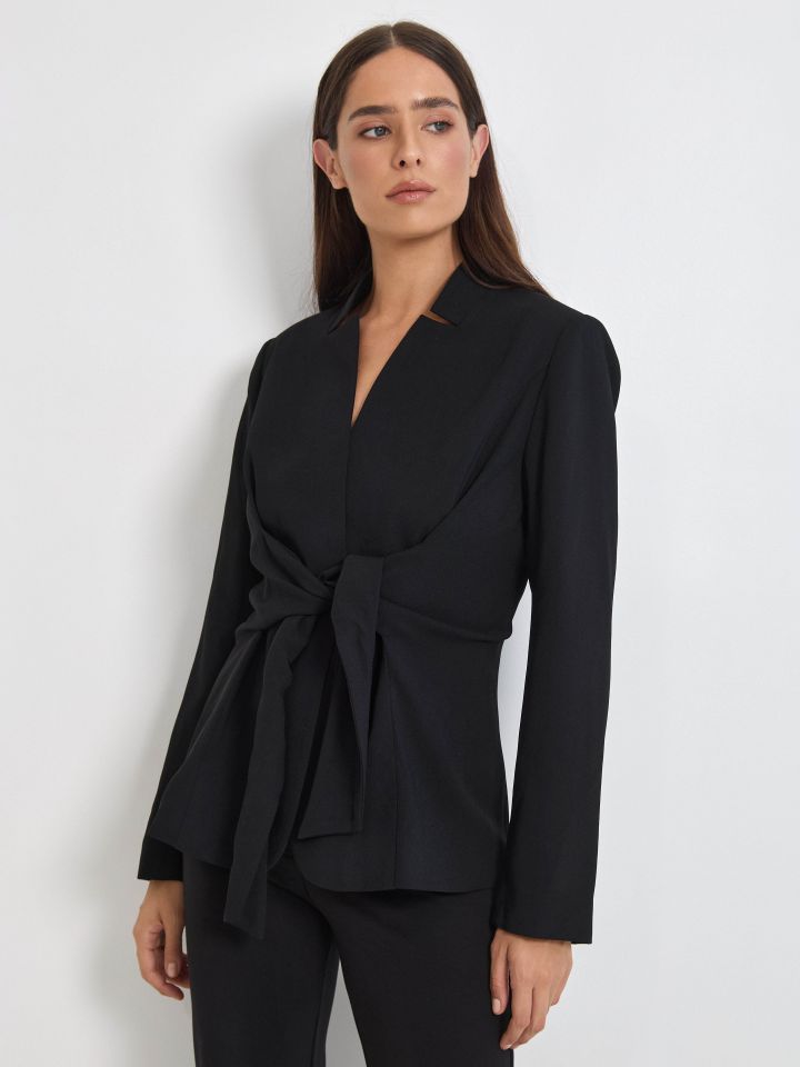 ג’קט קשירה PROMO בצבע שחור