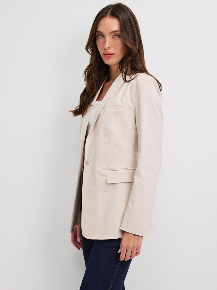 ג’קט כפתור אחד PROMO בצבע בייז’