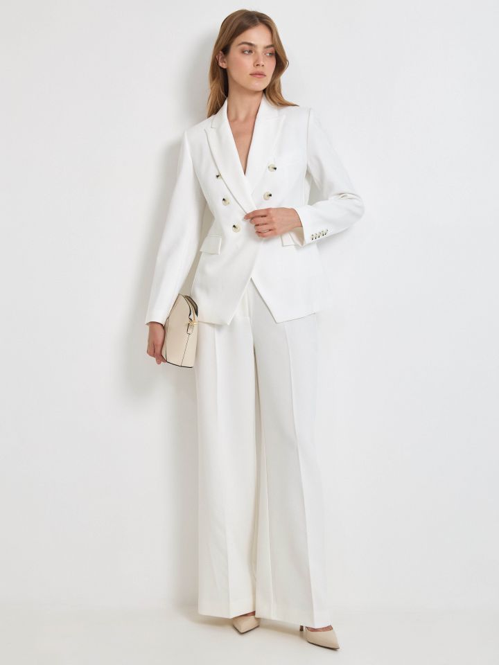 ג’קט כפתורים PROMO בצבע לבן