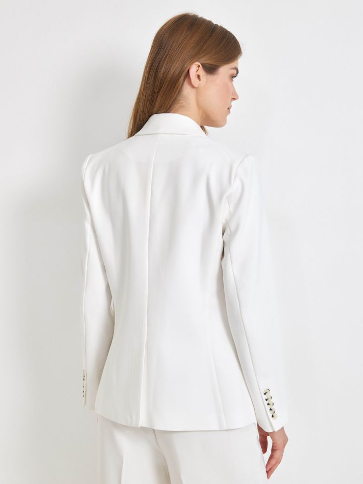 ג’קט כפתורים PROMO בצבע לבן