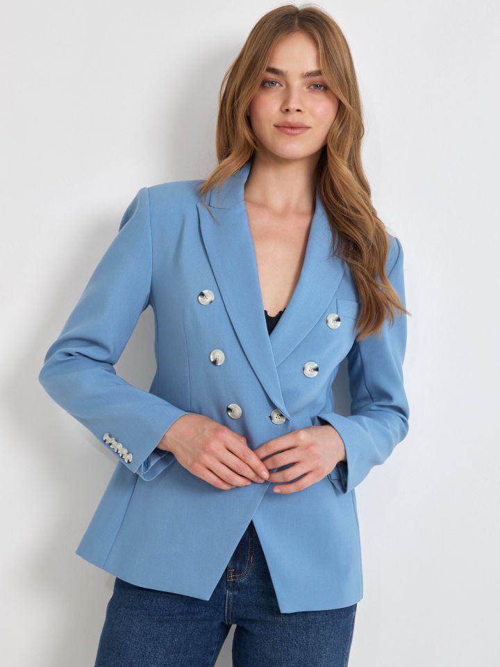 ג’קט כפתורים PROMO בצבע תכלת אורלי