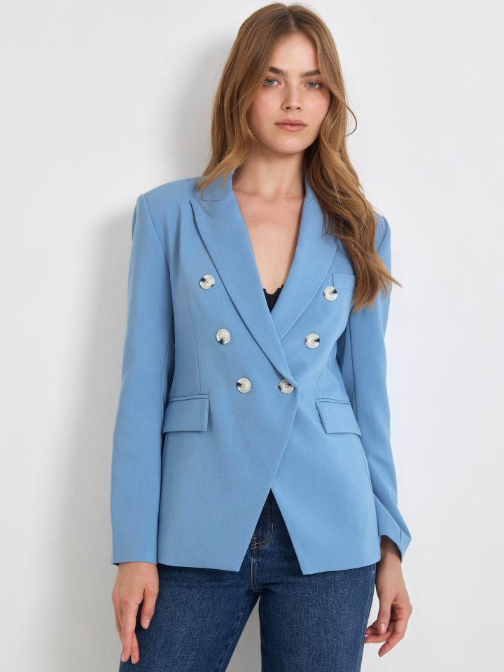 ג’קט כפתורים PROMO בצבע תכלת אורלי