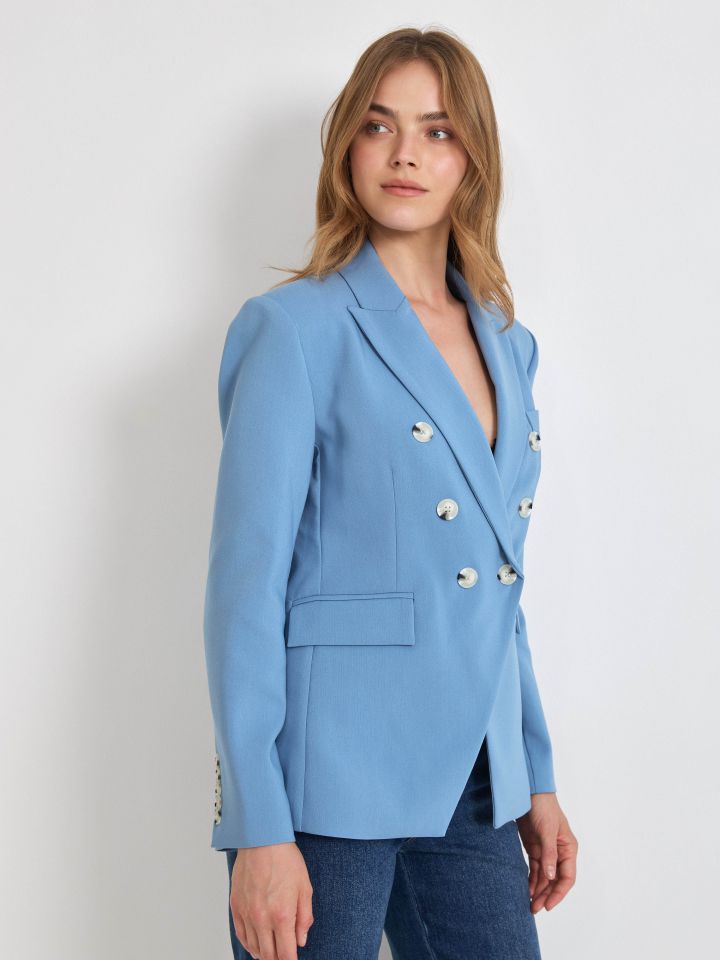 ג’קט כפתורים PROMO בצבע תכלת אורלי