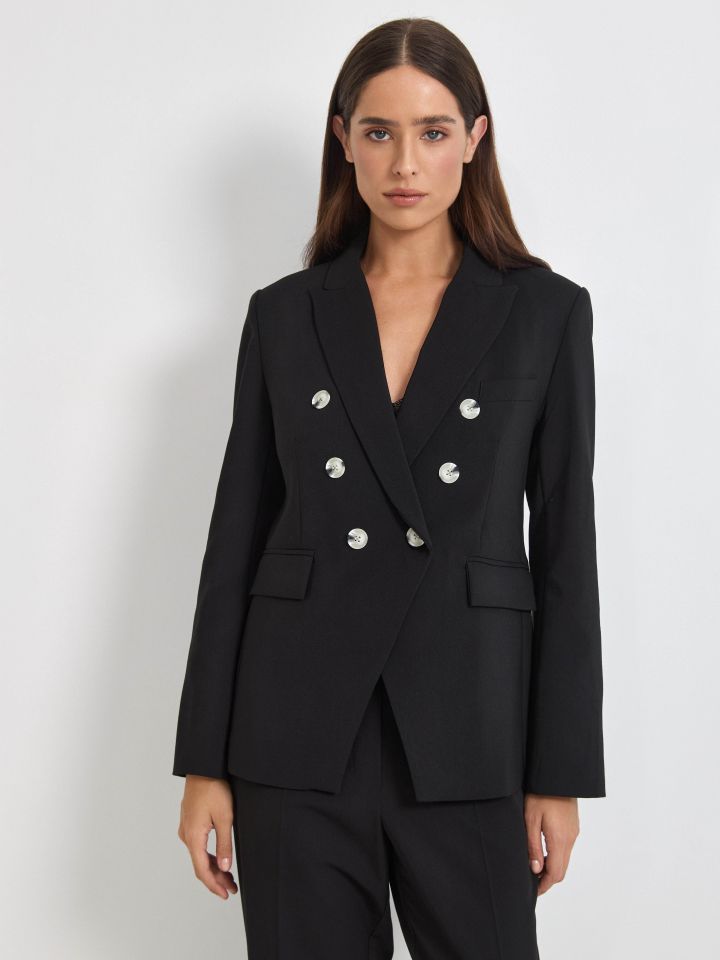 ג’קט כפתורים PROMO בצבע שחור