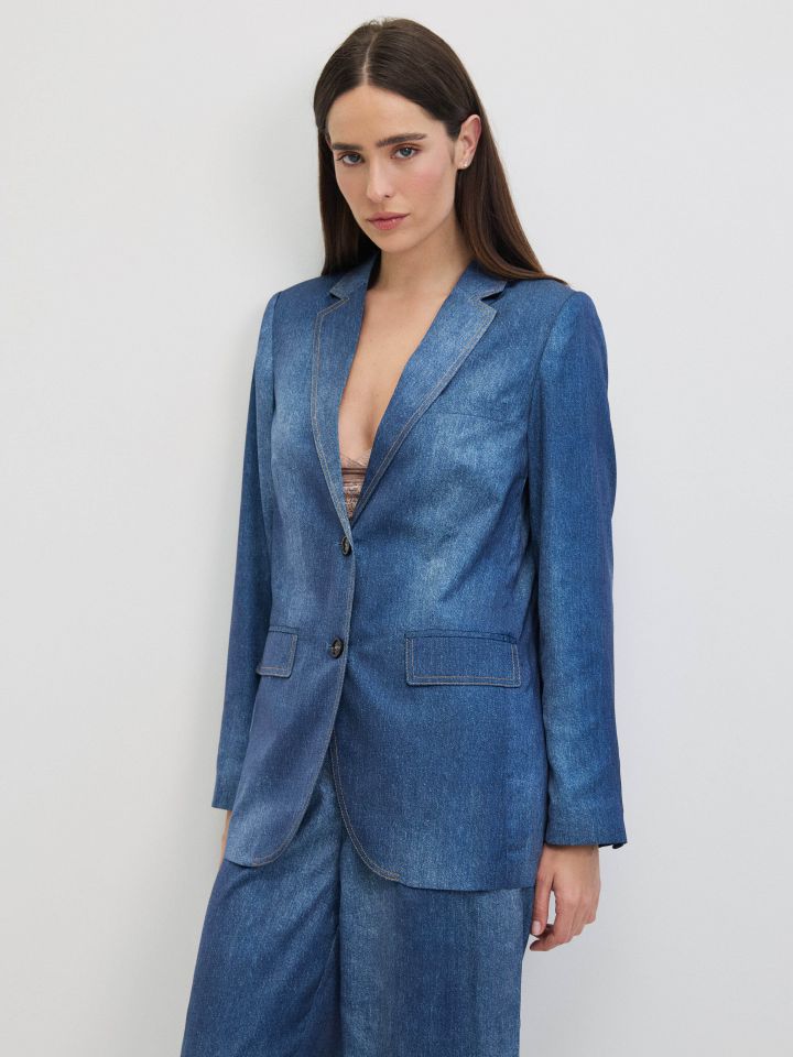 ג’קט INDIGO בצבע כחול אינדיגו