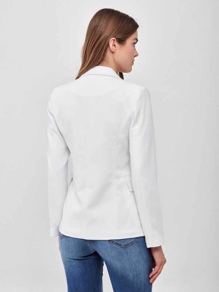 ג’קט כפתור אחד LONDON בצבע לבן