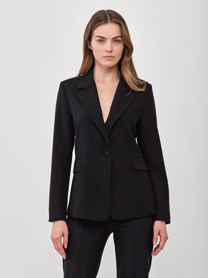 ג’קט כפתור אחד LONDON בצבע שחור