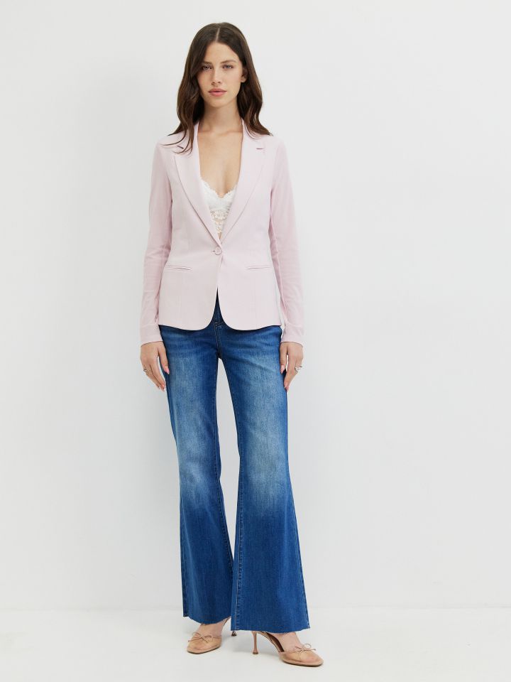 ג’קט שיפון בגב בצבע ורוד