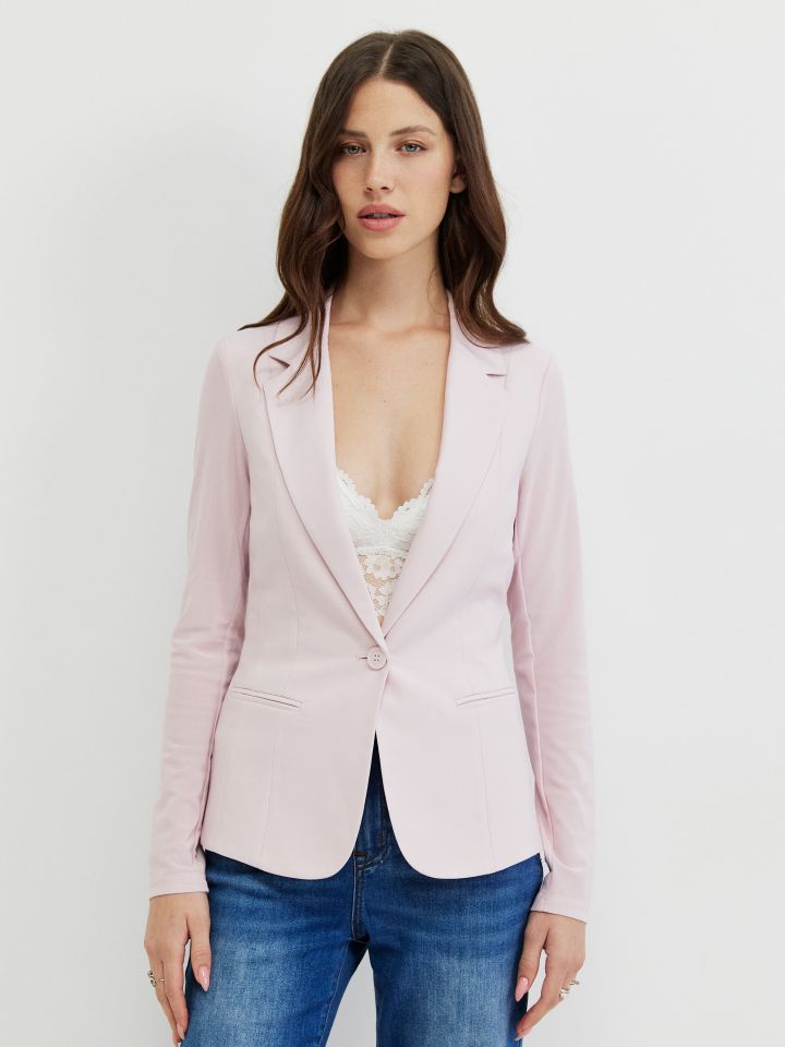 ג’קט שיפון בגב בצבע ורוד