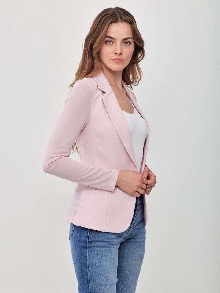 ג’קט שיפון בגב בצבע ורוד חדש