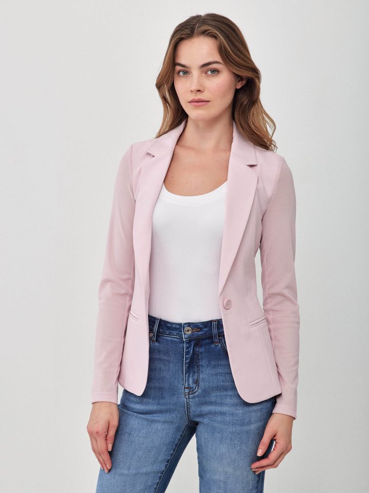 ג’קט שיפון בגב בצבע ורוד חדש