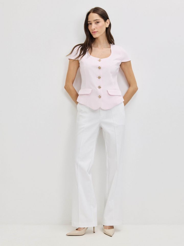 וסט כפתורים ROMI בצבע ורוד