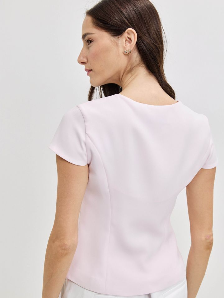 וסט כפתורים ROMI בצבע ורוד