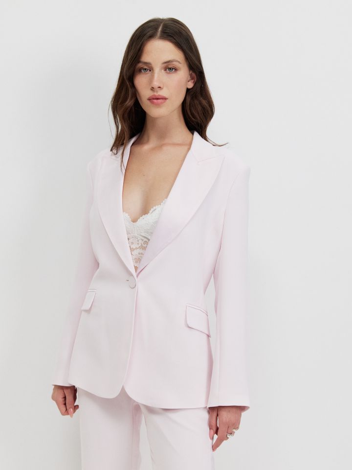 ג’קט שילוב סטן בצבע ורוד