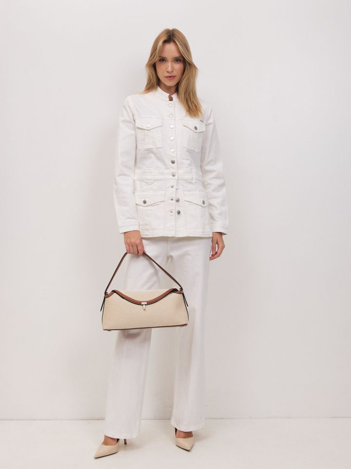 ג’קט ג’ינס כיסים בצבע אופוויט