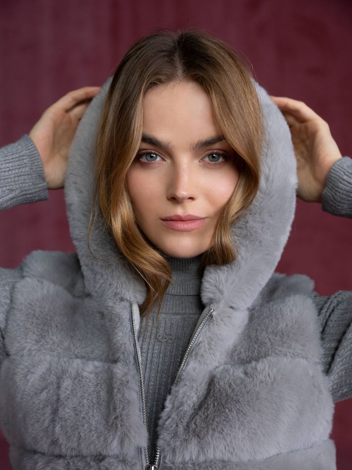 וסט שילוב PROMO בצבע אפור כסף