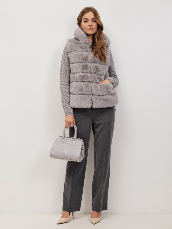 וסט שילוב PROMO בצבע אפור כסף