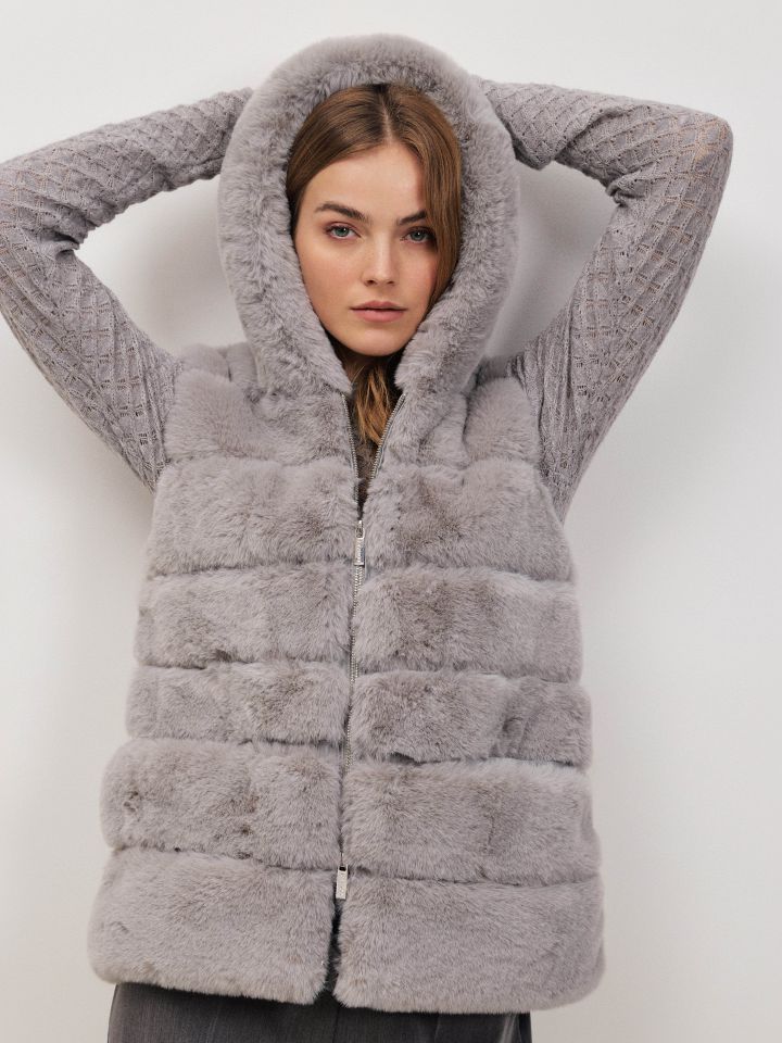 וסט שילוב PROMO בצבע אפור כסף