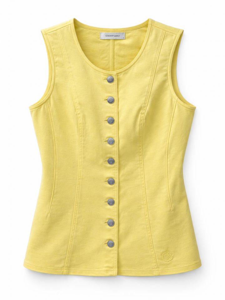 וסט כפתורים בצבע לימון