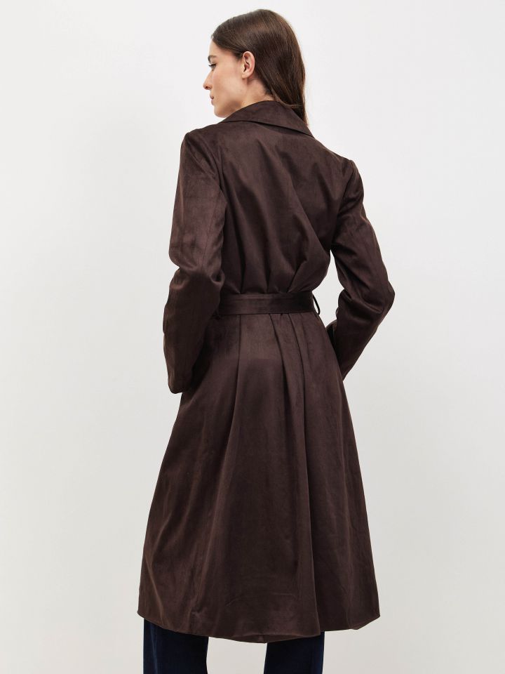 מעיל מראה זמש בצבע חום