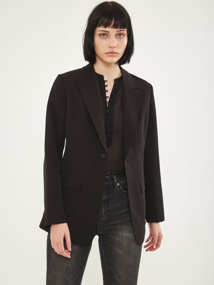 ג’קט MONACO תיפורים בצבע שחור