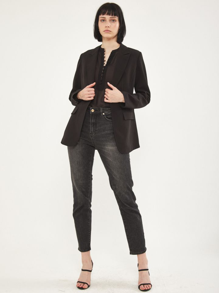 ג’קט MONACO תיפורים בצבע שחור