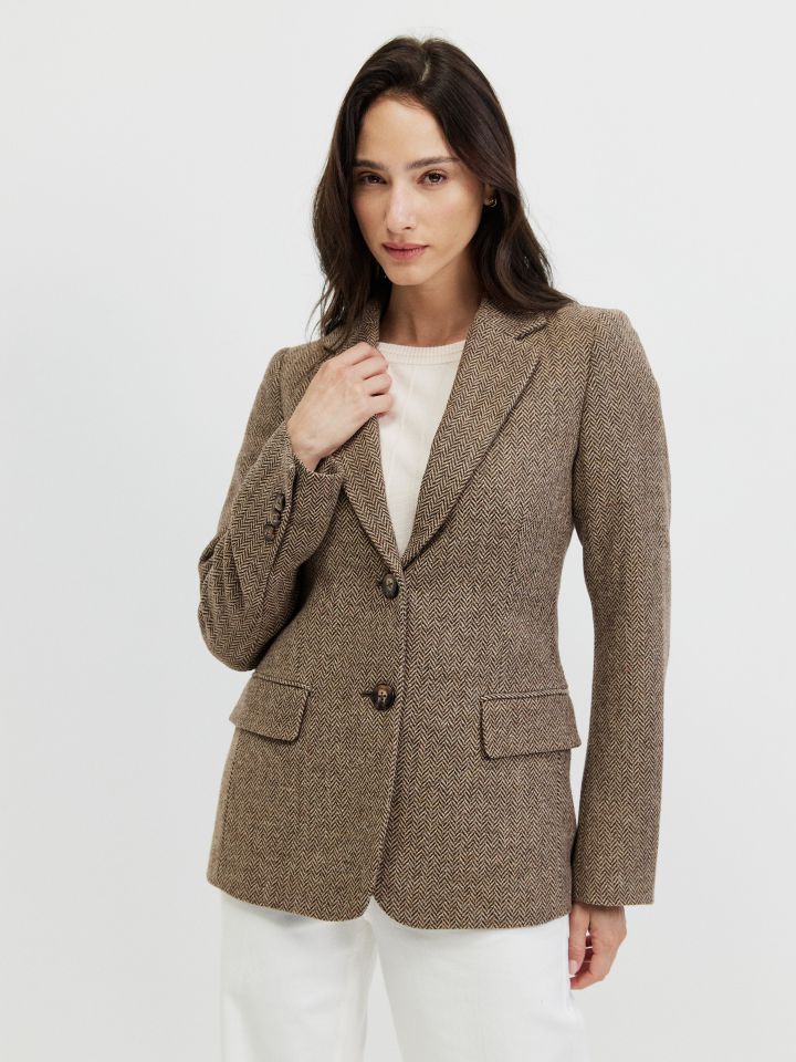 ג’קט מראה בוקלה ITALY בצבע מוקה