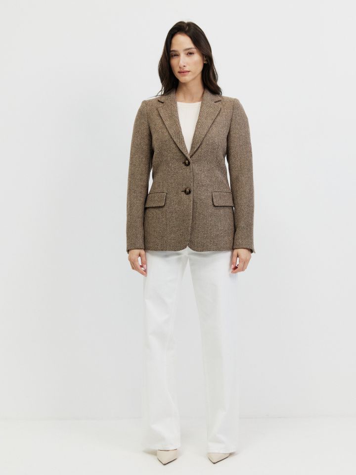 ג’קט מראה בוקלה ITALY בצבע מוקה