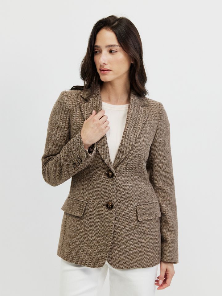 ג’קט מראה בוקלה ITALY בצבע מוקה