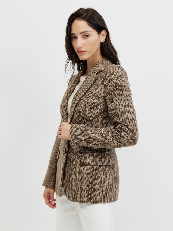 ג’קט מראה בוקלה ITALY בצבע מוקה