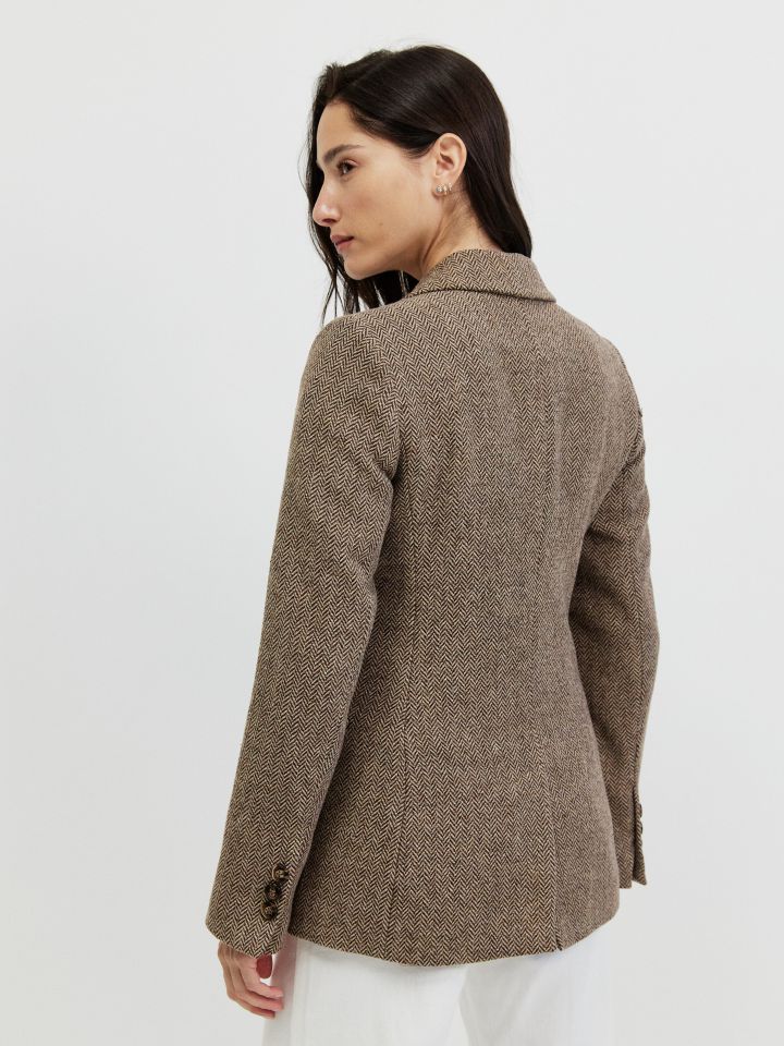 ג’קט מראה בוקלה ITALY בצבע מוקה