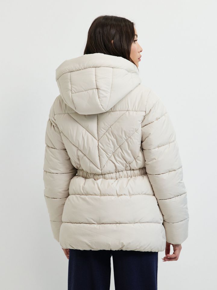 מעיל חגורה בפרונט PROMO בצבע אבן