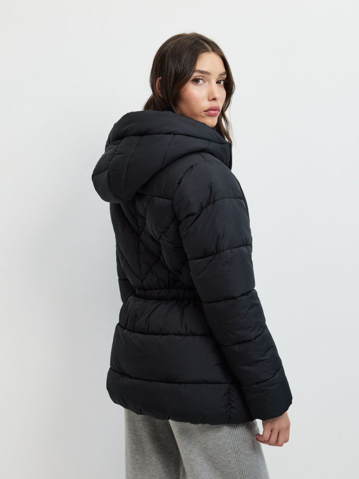 מעיל חגורה בפרונט PROMO בצבע שחור