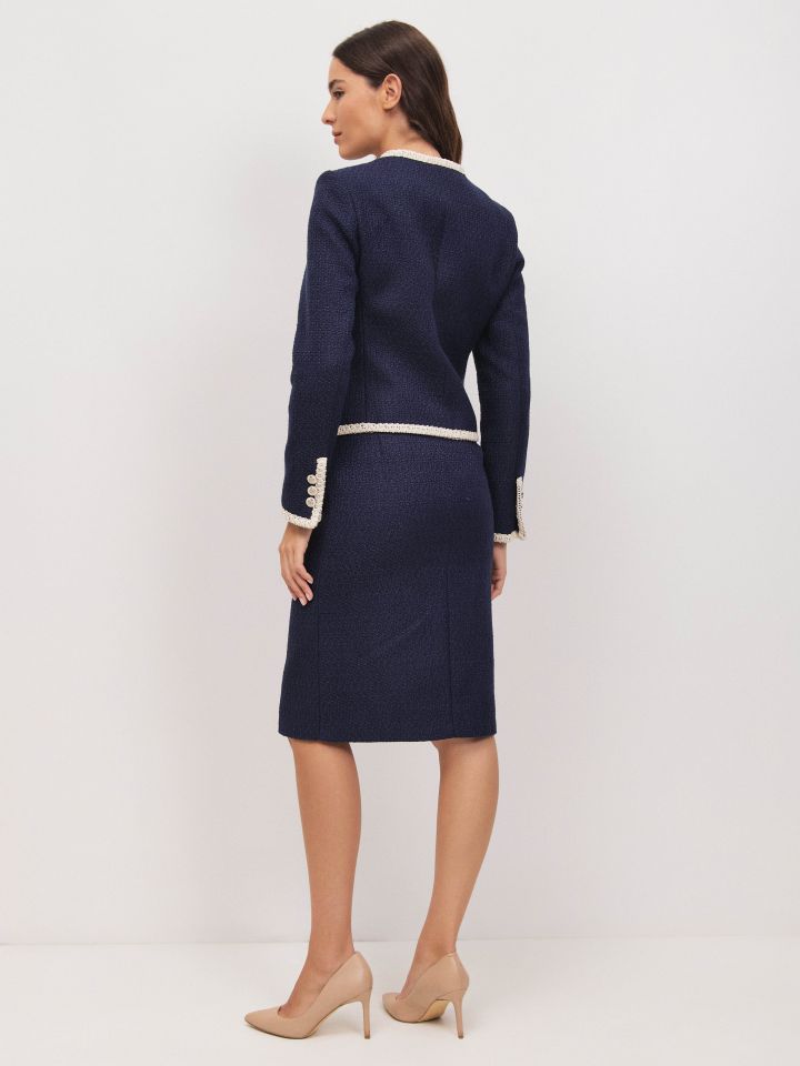 ג’קט בוקלה שילוב EDEN בצבע נייבי