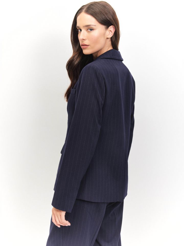 ג’קט פסים בצבע נייבי