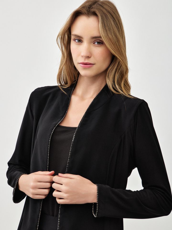 עליונית דמוי יהלומים בצבע שחור