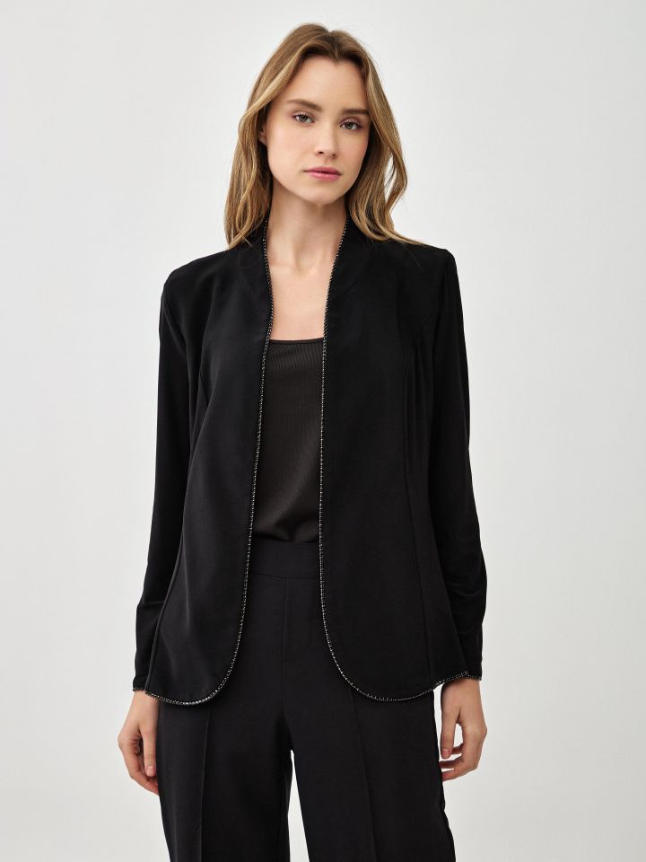 עליונית דמוי יהלומים בצבע שחור