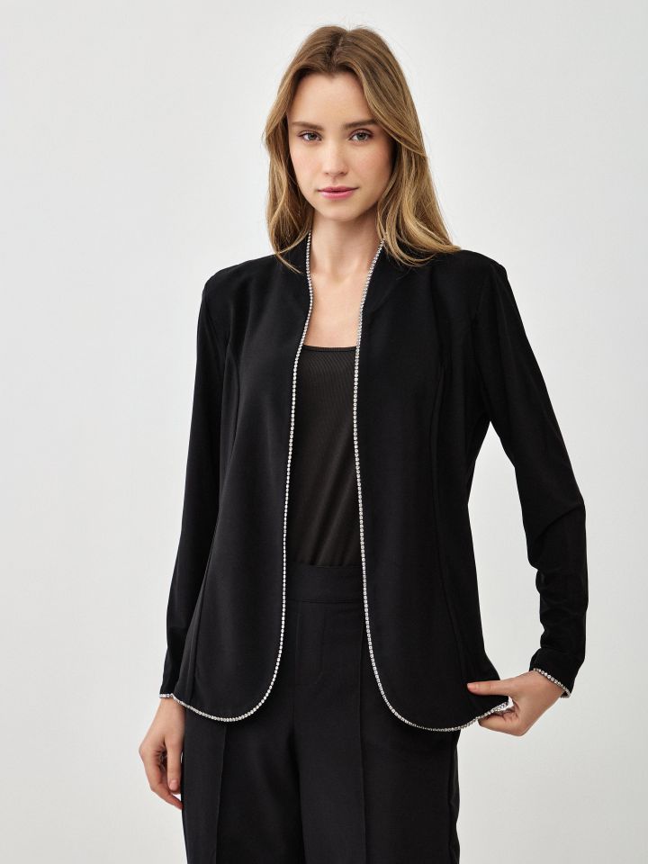 עליונית מראה דמוי יהלומים בצבע שחור