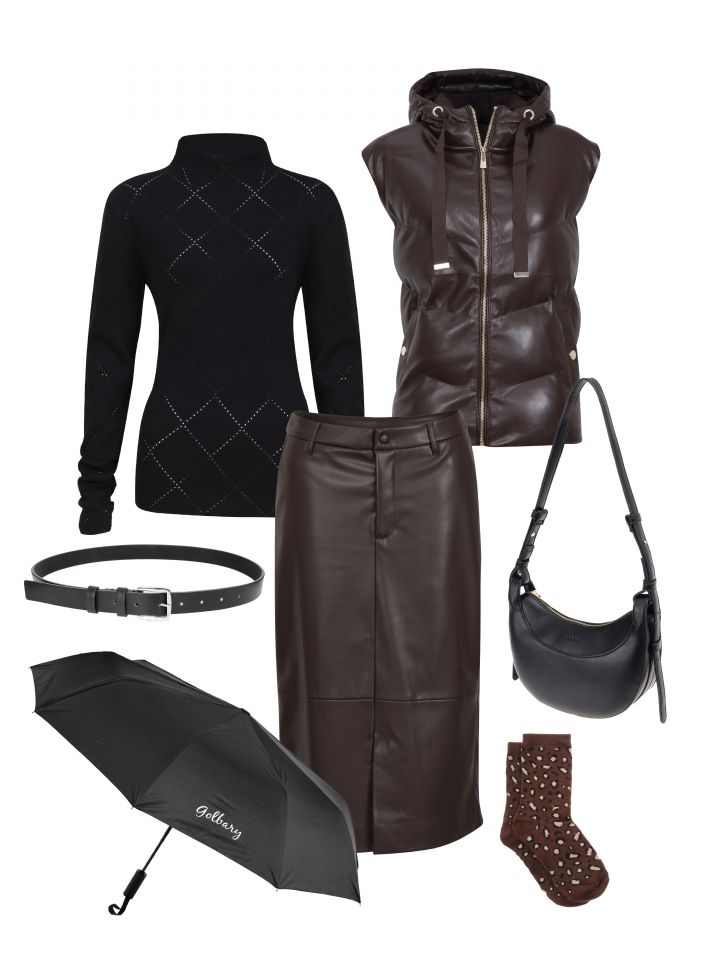 וסט דמוי עור קפוצ’ון בצבע קפה