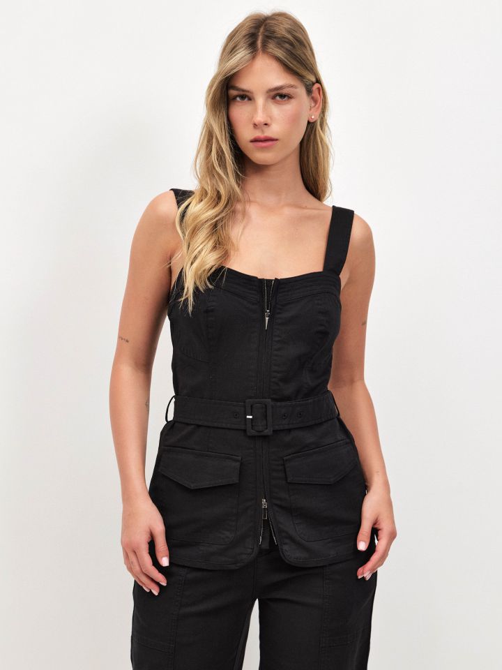 וסט חגורה LINOR בצבע שחור