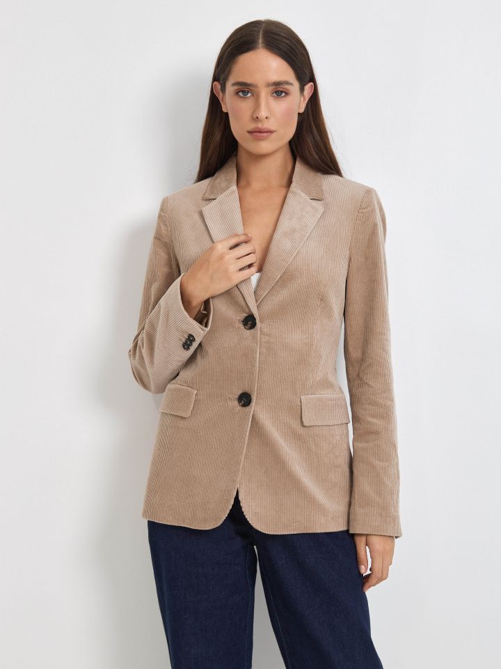 ג’קט קורדרוי LIAT בצבע בייז קפוצינו