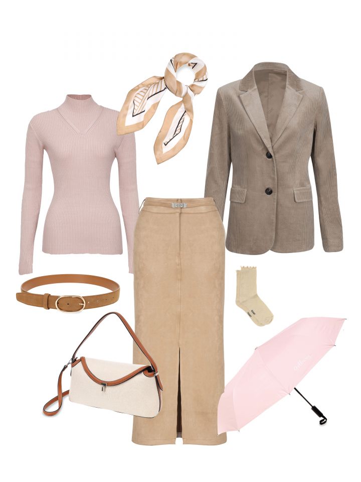 ג’קט קורדרוי LIAT בצבע בייז קפוצינו