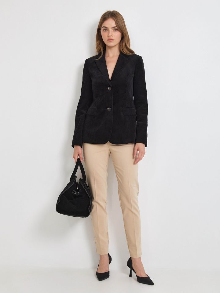 ג’קט קורדרוי LIAT בצבע שחור