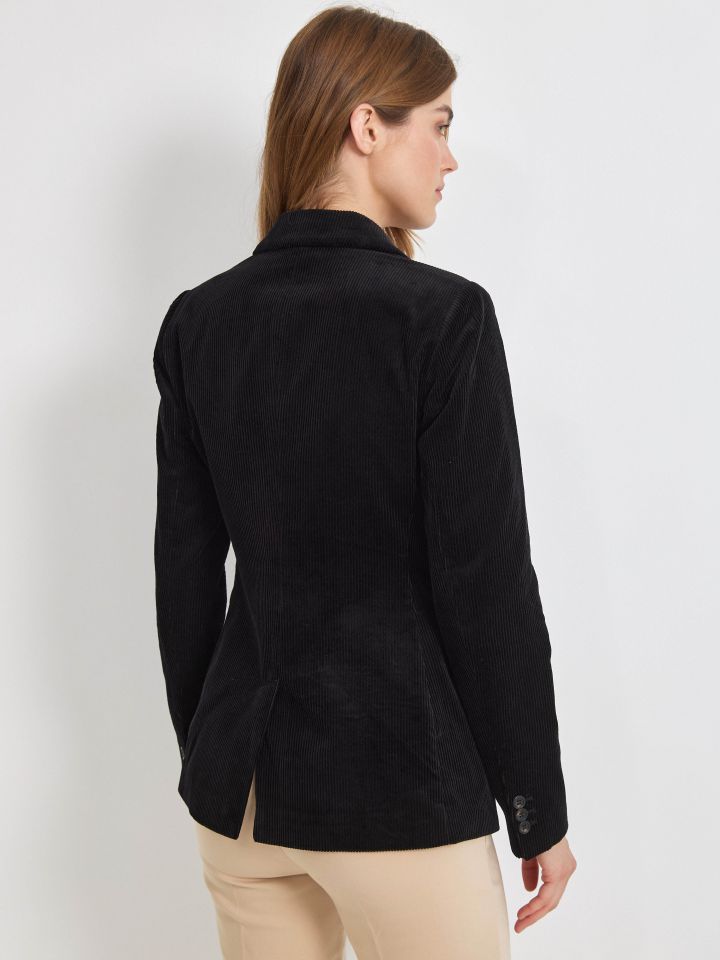 ג’קט קורדרוי LIAT בצבע שחור