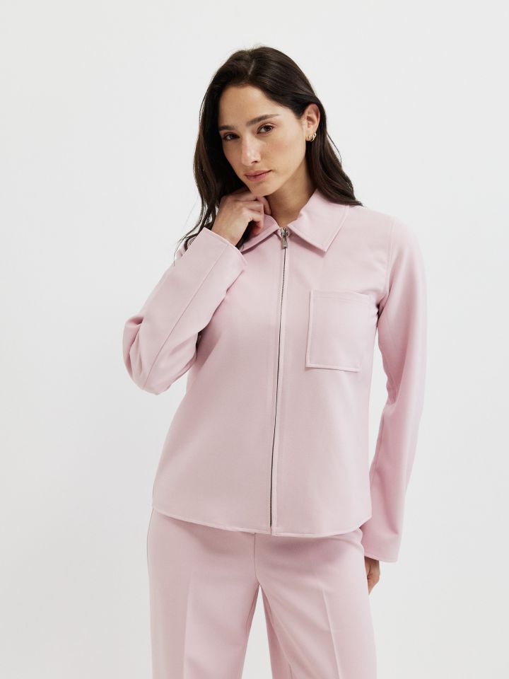 ג’קט רוכסן  PROMO בצבע ורוד