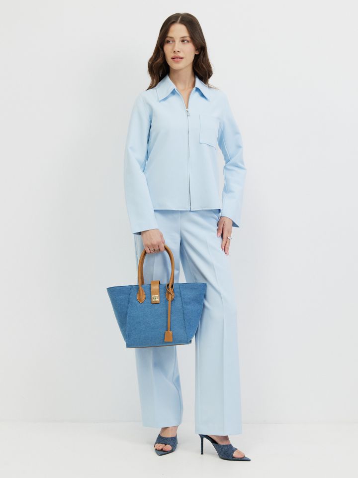 ג’קט רוכסן  PROMO בצבע תכלת