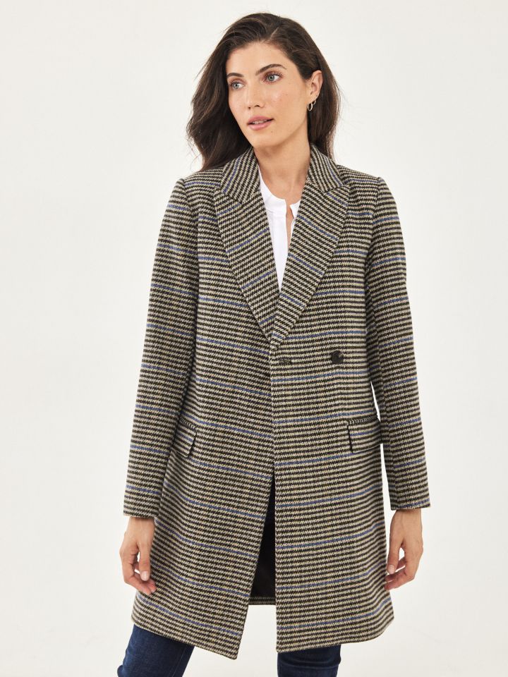 ג’קט  ארוך משבצות בצבע פפיטה