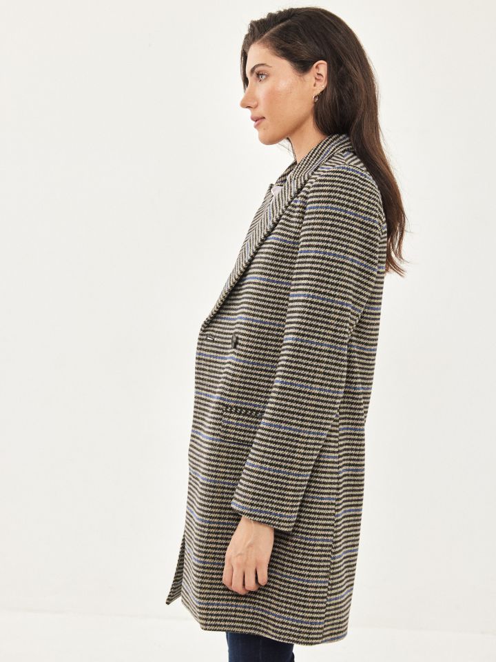 ג’קט  ארוך משבצות בצבע פפיטה