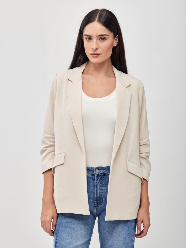 ג’קט כיווץ בשרוול PROMO בצבע בייז’