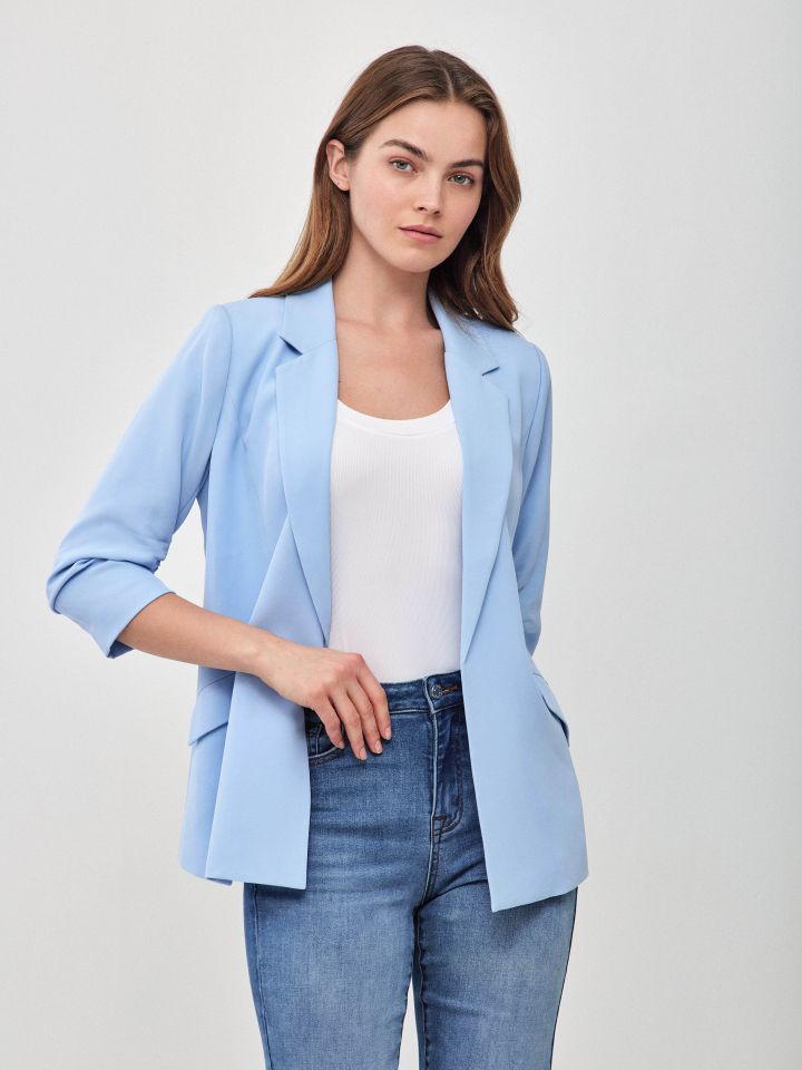 ג’קט כיווץ בשרוול PROMO בצבע תכלת אורלי